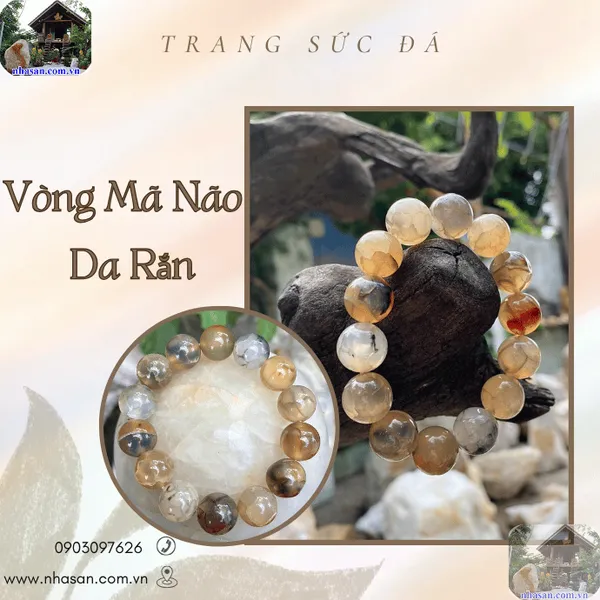 Vòng tay mã não da rắn 14ly