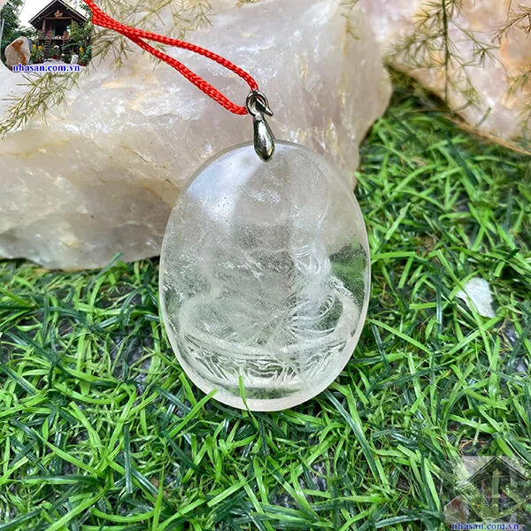 Mặt Phật A Di Đà đá thạch anh trắng (20g) -MP11
