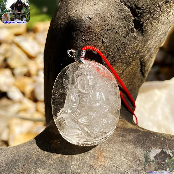 Mặt Phật A Di Đà đá thạch anh trắng (20g) -MP11