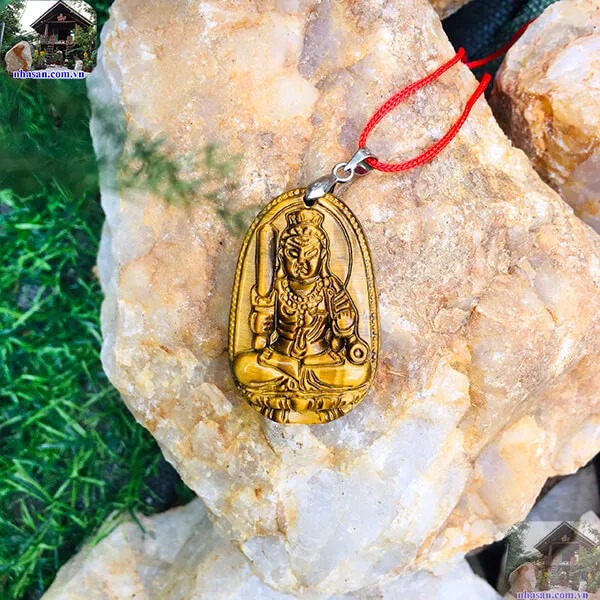 Mặt Phật Bất Động Minh Vương (10g) đá mắt hổ vàng nâu cho tuổi Dậu - MP13