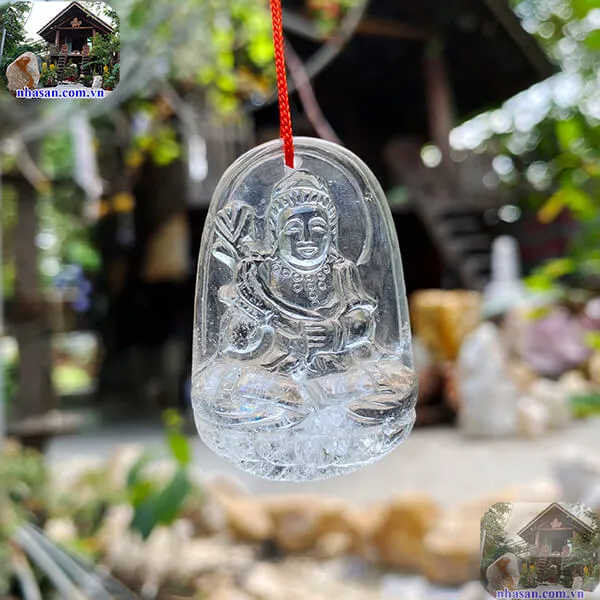 Mặt Phật Đại Thế Chí Bồ Tát đá thạch anh trắng (20g) cho tuổi Ngọ - MP14