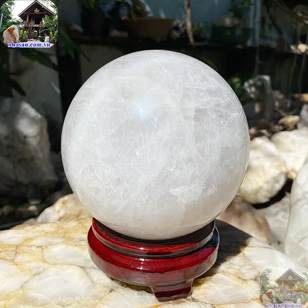 Quả cầu thạch anh trắng QC1299 - 3.12kg - 13cm