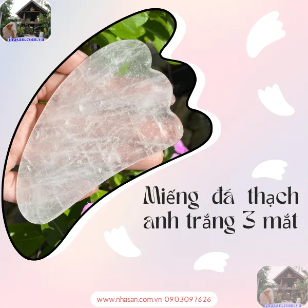 Miếng đá thạch anh trắng massage mặt tăng độ đàn hồi cho da