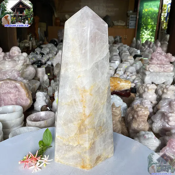 Trụ lục giác thạch anh hồng 8.6kg-T609