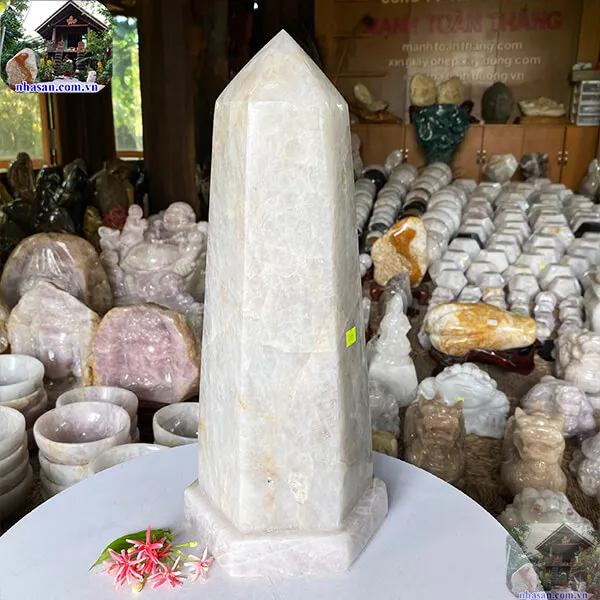 Trụ lục giác thạch anh trắng 12.8Kg-T580