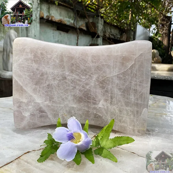 Gối đá thạch anh hồng 9.2kg-28cm G06
