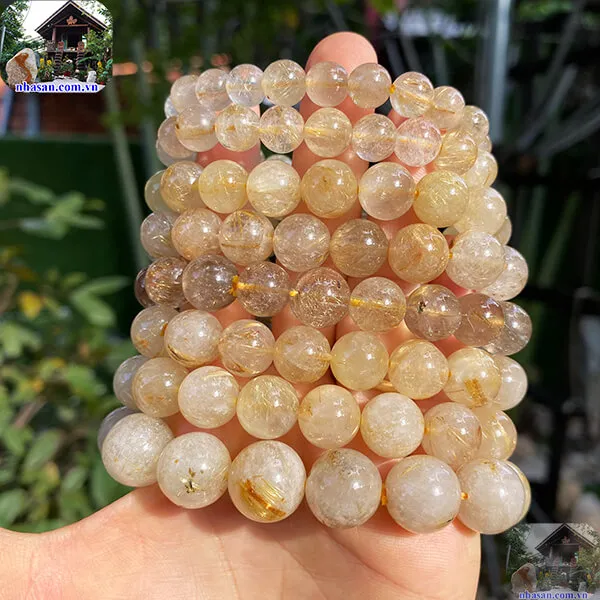 Vòng tay đá thạch anh tóc vàng