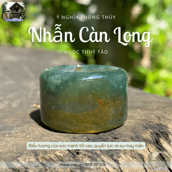 Nhẫn Càn Long ngọc thuỷ tảo 20ly nặng 16gr, bảo vật phong thủy quyền uy