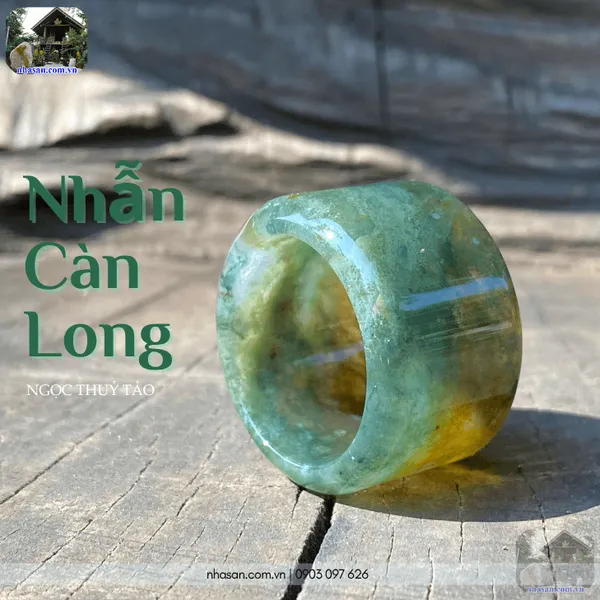 Nhẫn Càn Long ngọc thuỷ tảo 20ly nặng 16gr, bảo vật phong thủy quyền uy