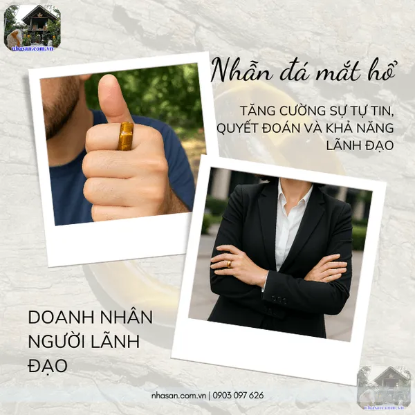 Nhẫn đá mắt hổ vàng nâu, biểu tượng của quyền lực và uy nghi
