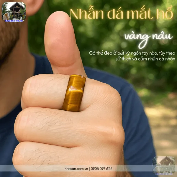 Nhẫn đá mắt hổ vàng nâu, biểu tượng của quyền lực và uy nghi