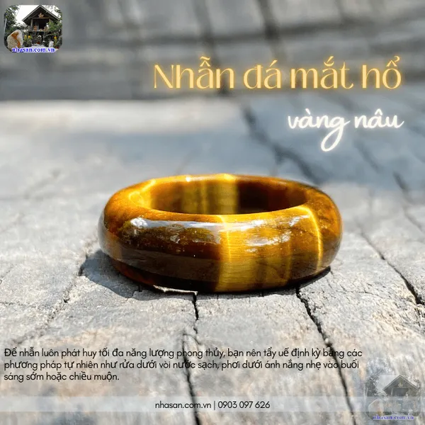 Nhẫn đá mắt hổ vàng nâu, biểu tượng của quyền lực và uy nghi