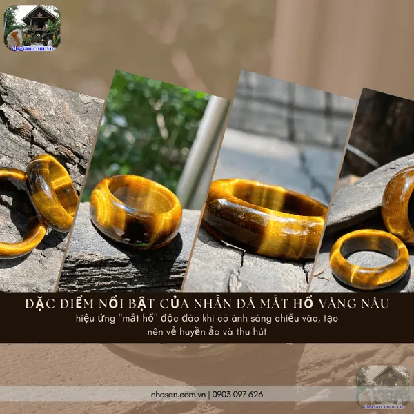 Nhẫn đá mắt hổ vàng nâu, biểu tượng của quyền lực và uy nghi