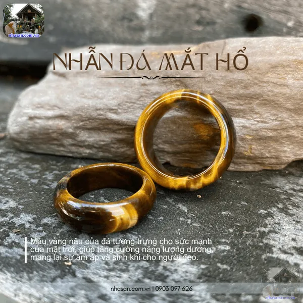 Nhẫn đá mắt hổ vàng nâu, biểu tượng của quyền lực và uy nghi
