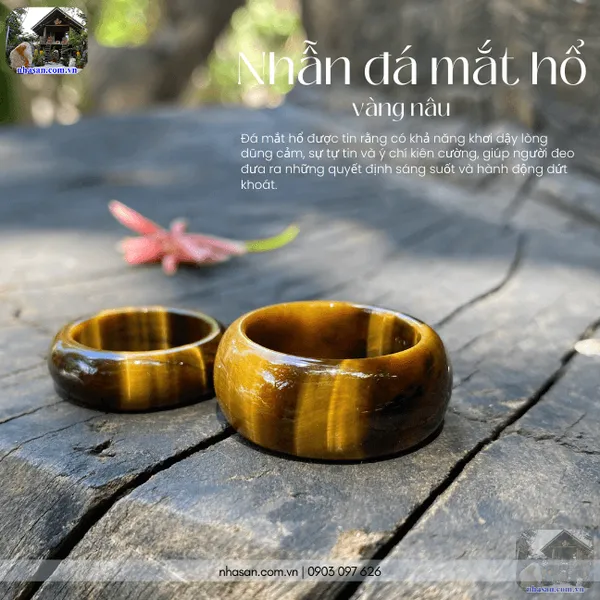 Nhẫn đá mắt hổ vàng nâu, biểu tượng của quyền lực và uy nghi