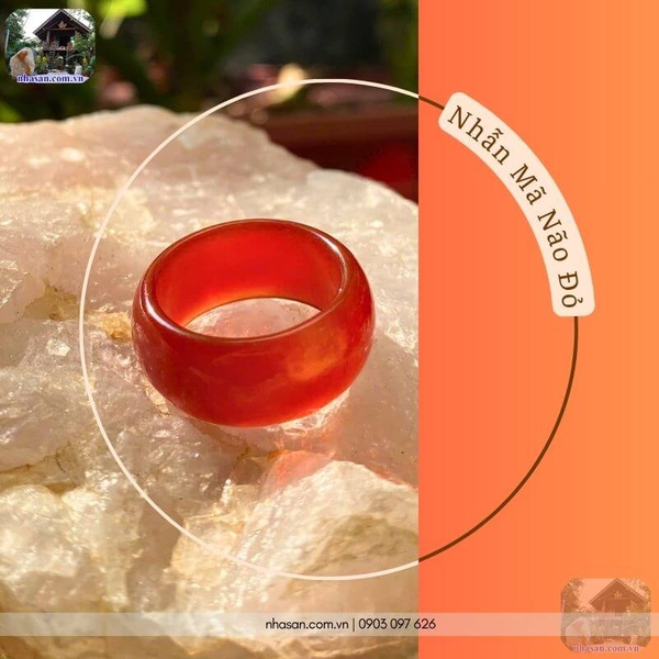 Nhẫn mã não đỏ tự nhiên – Thu Hút Tài Lộc, Vượng Khí