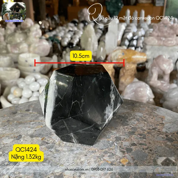 Quả cầu 12 mặt đá canxedon QC1424 - 1.32kg - 10.5cm