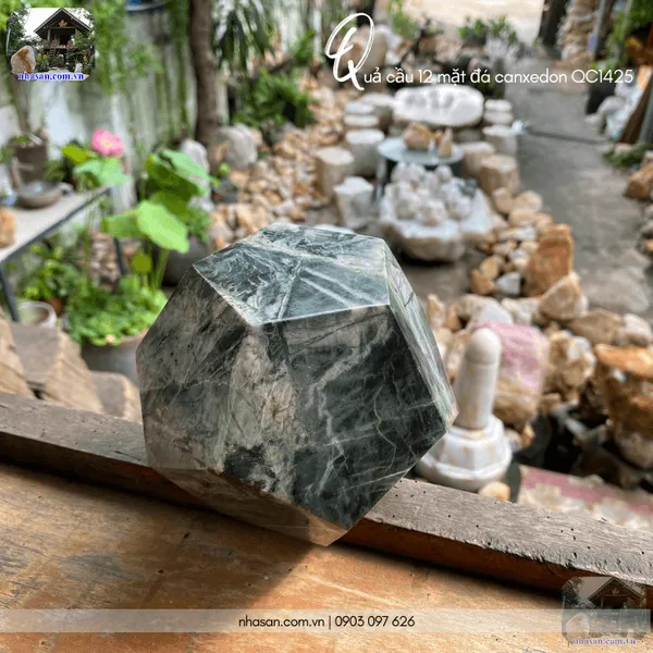 Quả cầu 12 mặt đá canxedon QC1425 - 2.52kg - 13cm