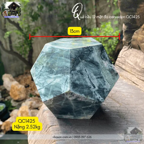 Quả cầu 12 mặt đá canxedon QC1425 - 2.52kg - 13cm