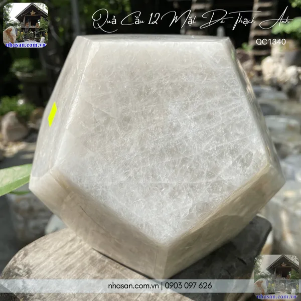 Quả cầu 12 mặt đá thạch anh QC1340-6.2kg-17cm 