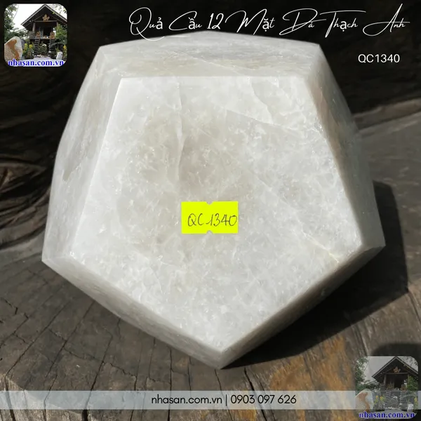 Quả cầu 12 mặt đá thạch anh QC1340-6.2kg-17cm 
