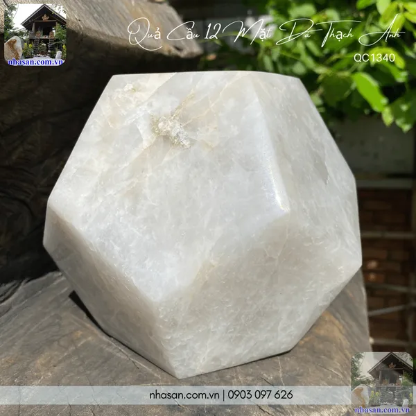 Quả cầu 12 mặt đá thạch anh QC1340-6.2kg-17cm 