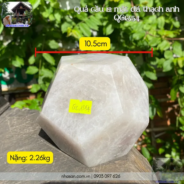 Quả cầu 12 mặt đá thạch anh QC1354 - 2.26kg - 10.5cm