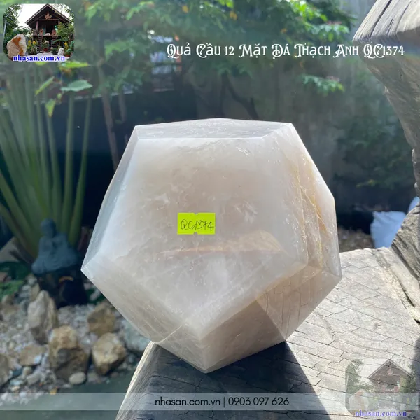 Quả cầu 12 mặt đá thạch anh QC1374-6.8kg-15.5cm