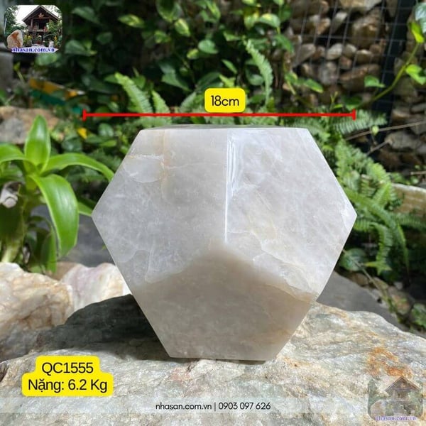 Quả cầu 12 mặt đá thạch anh QC1555-6.2kg-18cm