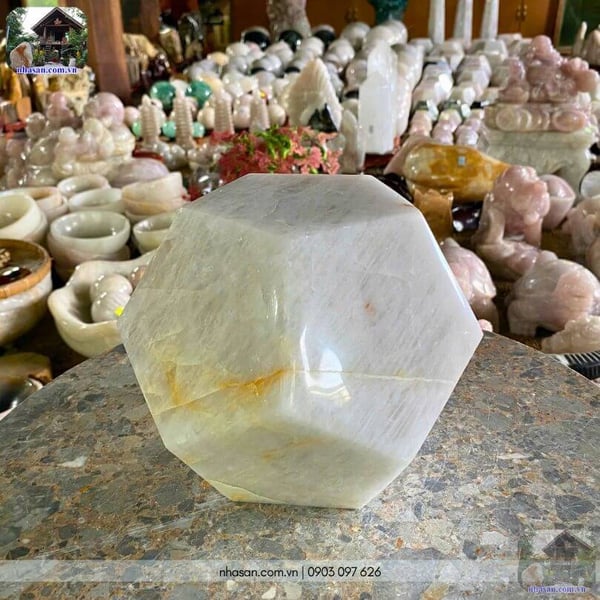 Quả cầu 12 mặt đá thạch anh QC1558-6.4kg-18.5cm