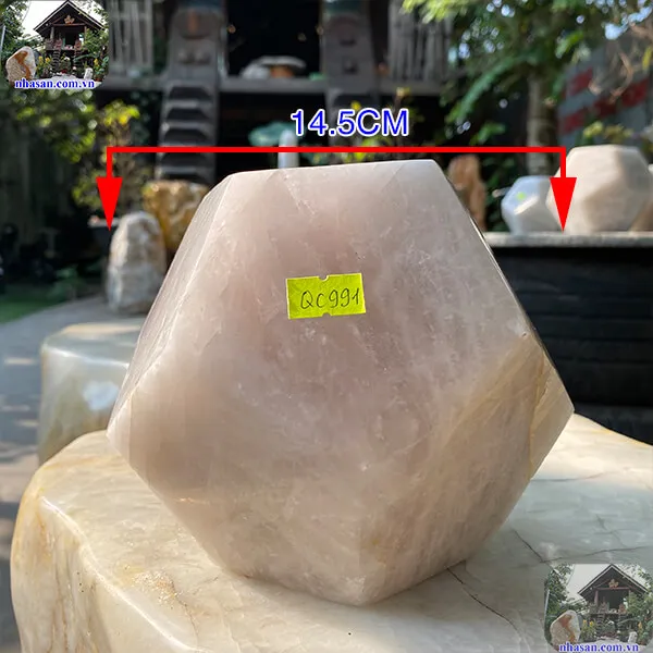 Quả cầu 12 mặt 14.5cm-4.2kg thạch anh hồng - QC991