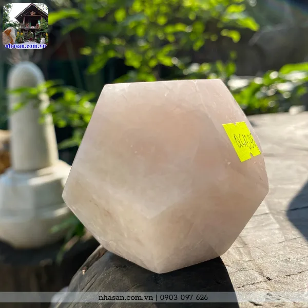 Quả cầu 12 mặt QC1335 đá thạch anh nặng 360gr, đường kính 7cm