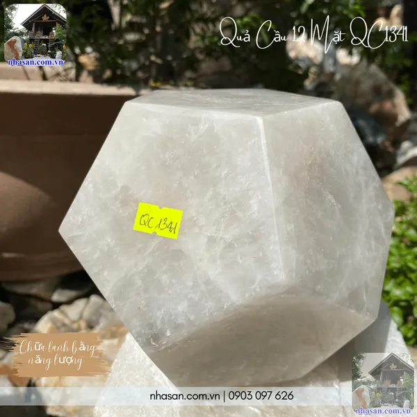 Quả cầu 12 mặt QC1341 thạch anh - 5.8kg - 17cm