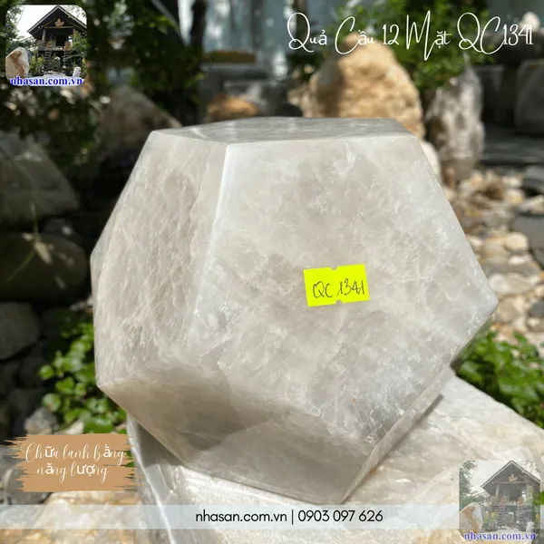 Quả cầu 12 mặt QC1341 thạch anh - 5.8kg - 17cm