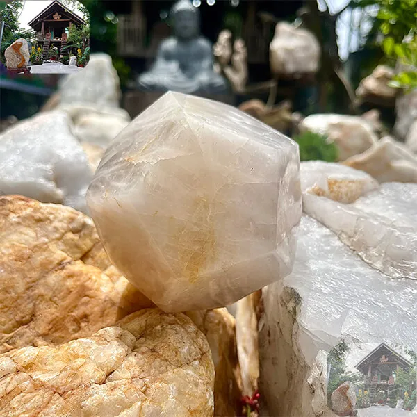 Quả cầu bi giác 12 mặt 1.3kg đá thạch anh - Giải pháp thư giãn, giảm stress hiệu quả