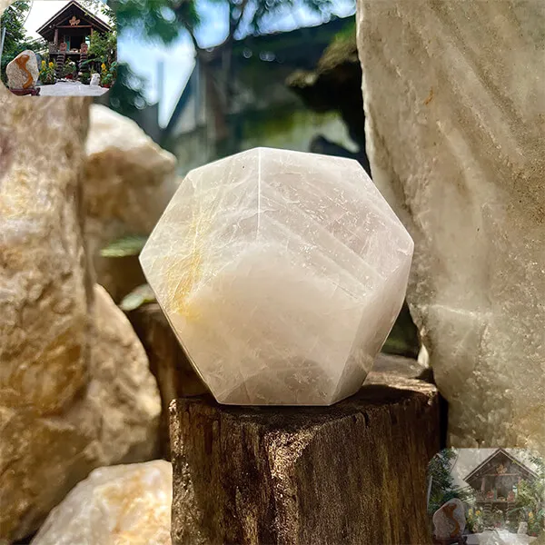 Quả cầu bi giác 12 mặt 1.3kg đá thạch anh - Giải pháp thư giãn, giảm stress hiệu quả