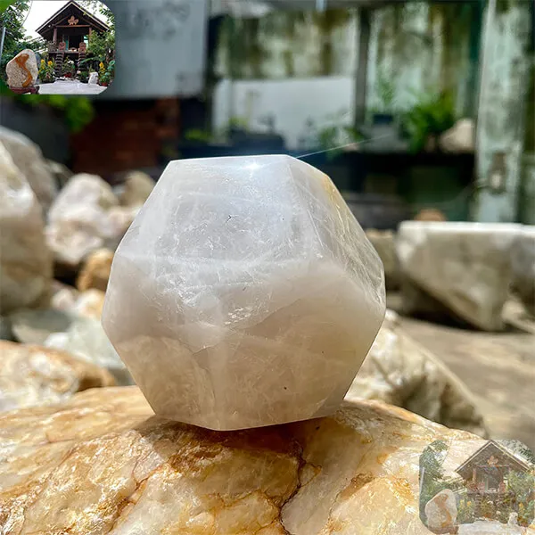 Quả cầu bi giác 12 mặt 1.3kg đá thạch anh - Giải pháp thư giãn, giảm stress hiệu quả