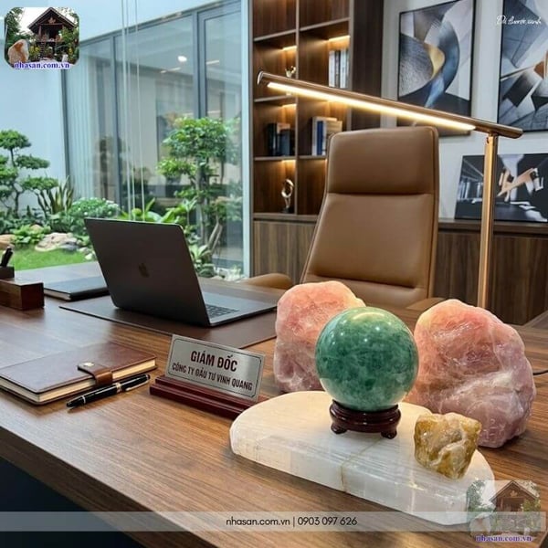 Quả cầu đá fluorite xanh QC1538 - 4.96kg - 14.5cm