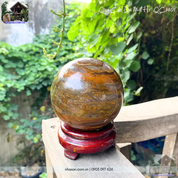 Quả cầu đá mắt hổ QC1401-1.16kg-8.9cm