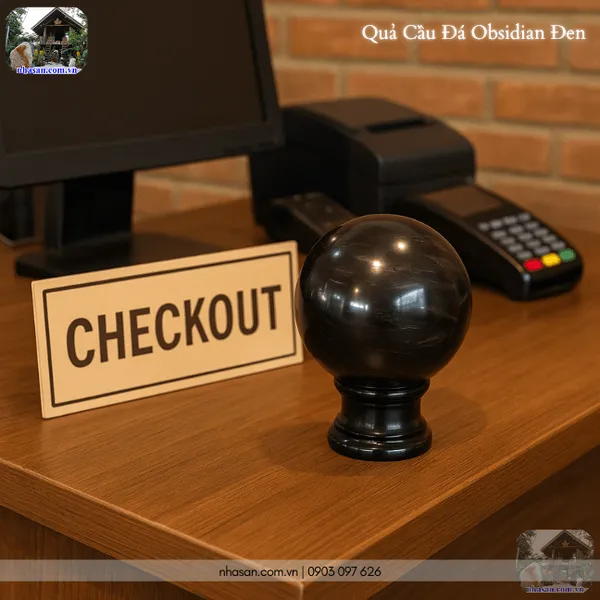 Quả cầu đá obsidian đen 3.7kg - 12cm - QC1419