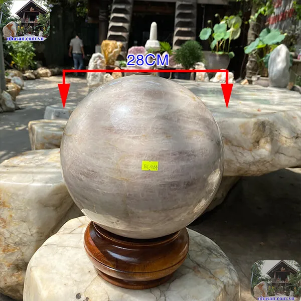 Quả cầu thạch anh hồng 27cm-29kg-QC1144