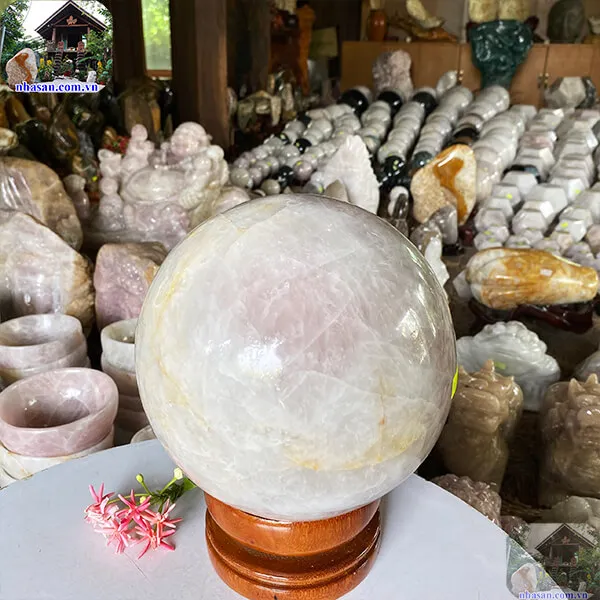 Quả cầu thạch anh hồng 19cm-9.8kg-QC1099