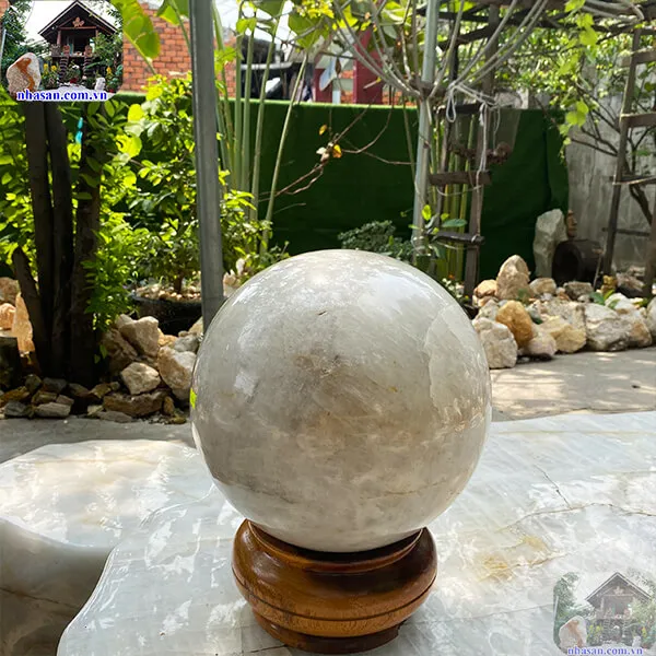 Quả cầu thạch anh trắng 27cm-27kg-QC1107
