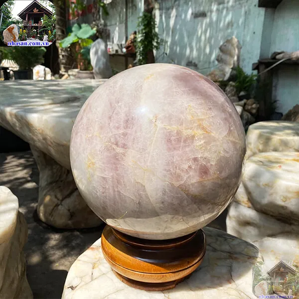 Quả cầu thạch anh hồng 30cm-35.5kg-QC1143