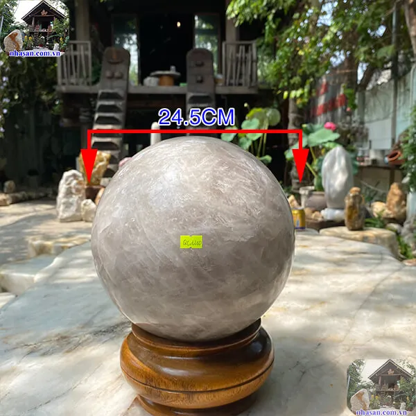 Quả cầu thạch anh hồng 24.5cm-22kg-QC1110