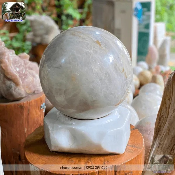 Quả cầu thạch anh hồng 35cm-80kg 