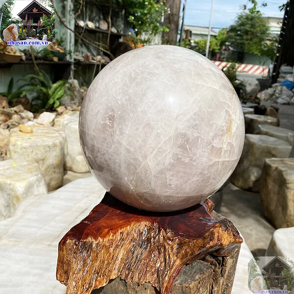 Quả cầu đá thạch anh hồng QC1289 - 16.9kg - 23cm