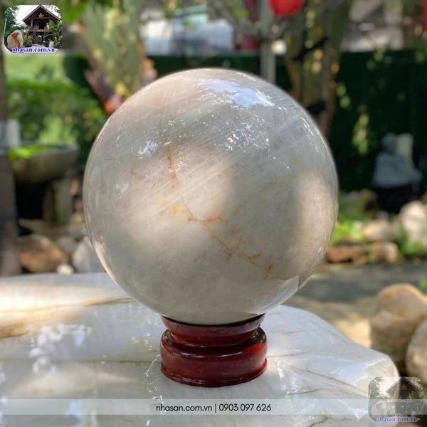 Quả cầu đá thạch anh hồng QC1578 - 33.8kg - 29.4cm