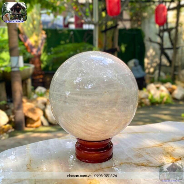 Quả cầu đá thạch anh hồng QC1578 - 33.8kg - 29.4cm