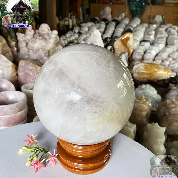 Quả cầu thạch anh hồng 16.5cm-6.6kg-QC1132